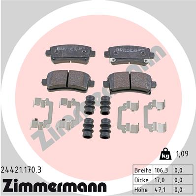 ZIMMERMANN Hátsó fékbetét 24421.170.3_ZIM