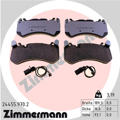 ZIMMERMANN Fékbetét, mind 24455.970.2_ZIM