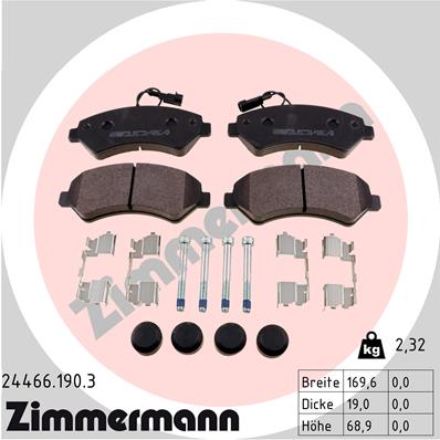 ZIMMERMANN Első fékbetét 24466.190.3_ZIM