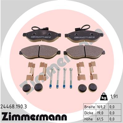 ZIMMERMANN Első fékbetét 24468.190.3_ZIM