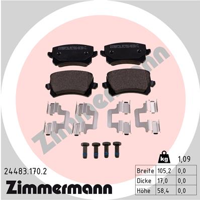 ZIMMERMANN Hátsó fékbetét 24483.170.2_ZIM