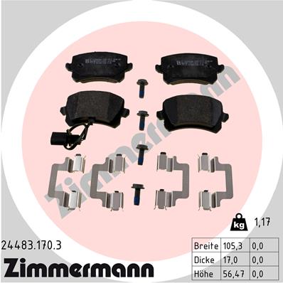 ZIMMERMANN Fékbetét, mind 24483.170.3_ZIM