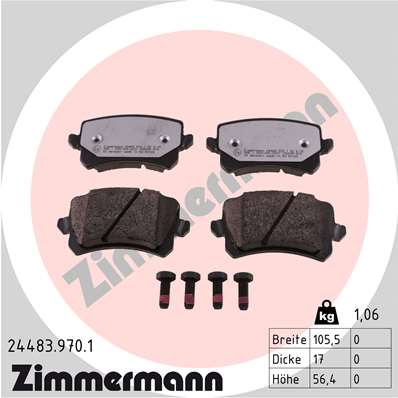 ZIMMERMANN Hátsó fékbetét 24483.970.1_ZIM