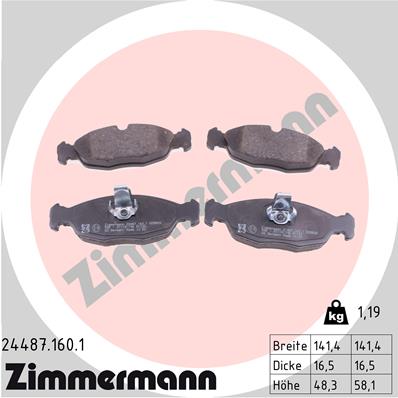 ZIMMERMANN Hátsó fékbetét 24487.160.1_ZIM