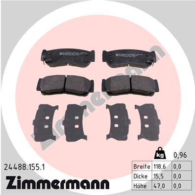 ZIMMERMANN Hátsó fékbetét 24488.155.1_ZIM