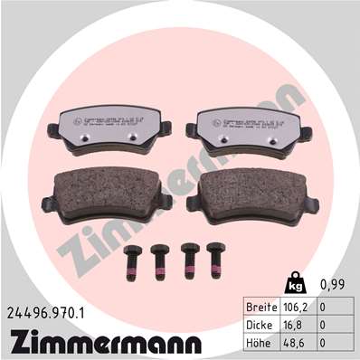 ZIMMERMANN Fékbetét, mind 24496.970.1_ZIM