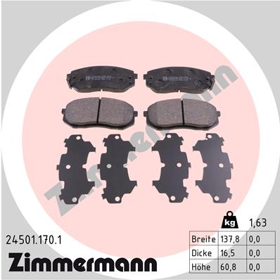 ZIMMERMANN Első fékbetét 24501.170.1_ZIM