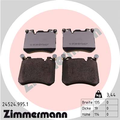 ZIMMERMANN Fékbetét, mind 24524.995.1_ZIM