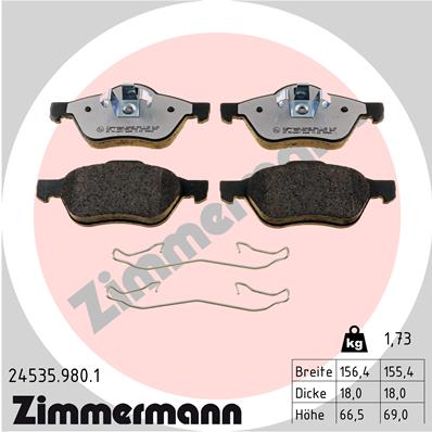 ZIMMERMANN Első fékbetét 24535.980.1_ZIM