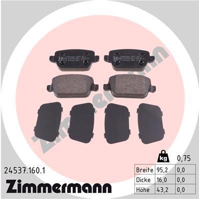 ZIMMERMANN 24537.160.1_ZIM Hátsó fékbetét