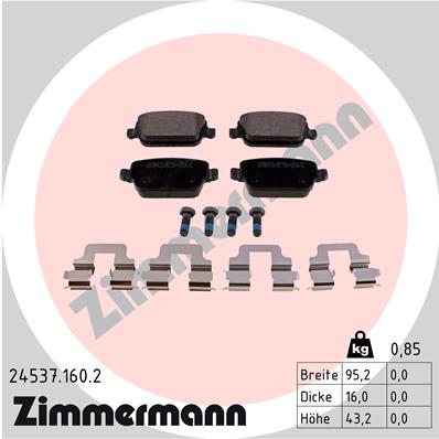 ZIMMERMANN Hátsó fékbetét 24537.160.2_ZIM