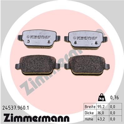 ZIMMERMANN Hátsó fékbetét 24537.960.1_ZIM