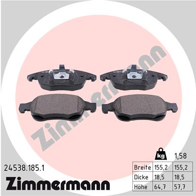 ZIMMERMANN Első fékbetét 24538.185.1_ZIM