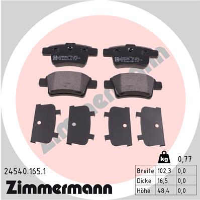 ZIMMERMANN Hátsó fékbetét 24540.165.1_ZIM