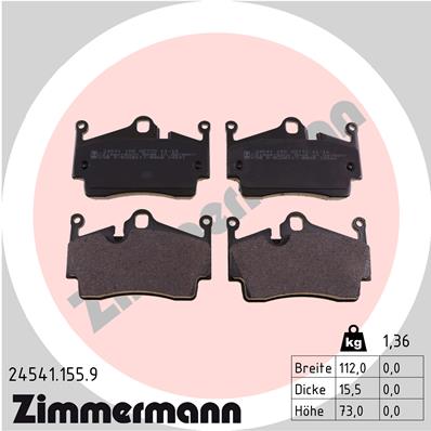 ZIMMERMANN Hátsó fékbetét 24541.155.9_ZIM