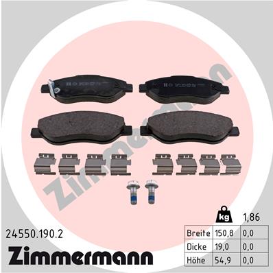 ZIMMERMANN Első fékbetét 24550.190.2_ZIM