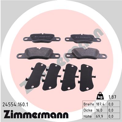 ZIMMERMANN Hátsó fékbetét 24554.160.1_ZIM