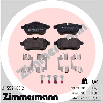 ZIMMERMANN Hátsó fékbetét 24559.180.2_ZIM