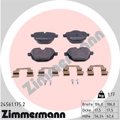 ZIMMERMANN Hátsó fékbetét 24561.175.2_ZIM