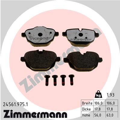 ZIMMERMANN Hátsó fékbetét 24561.975.1_ZIM