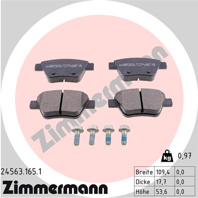 ZIMMERMANN Hátsó fékbetét 24563.165.1_ZIM