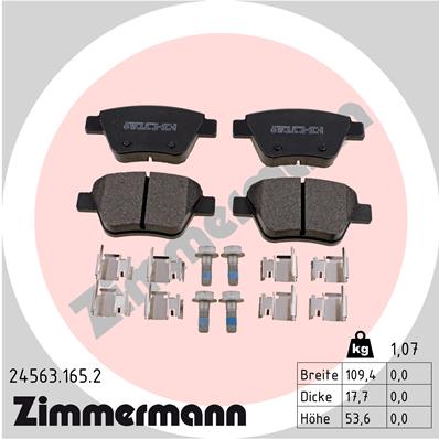 ZIMMERMANN Hátsó fékbetét 24563.165.2_ZIM