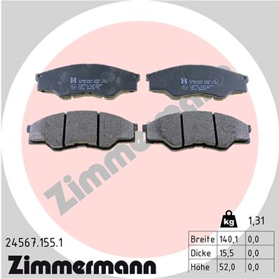 ZIMMERMANN Fékbetét, mind 24567.155.1_ZIM