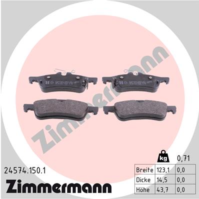 ZIMMERMANN Hátsó fékbetét 24574.150.1_ZIM