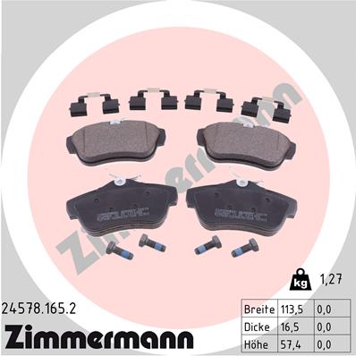 ZIMMERMANN Hátsó fékbetét 24578.165.2_ZIM