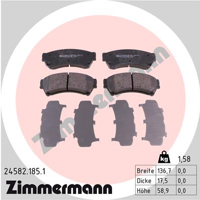 ZIMMERMANN Első fékbetét 24582.185.1_ZIM