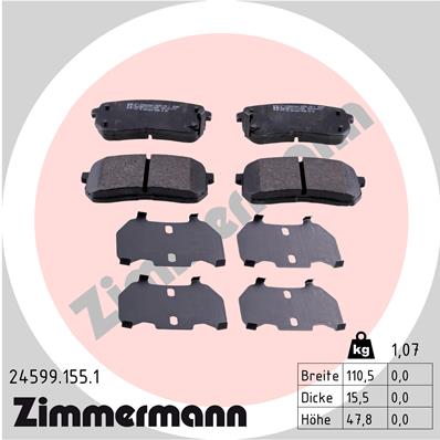 ZIMMERMANN Hátsó fékbetét 24599.155.1_ZIM