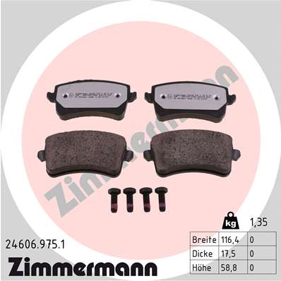 ZIMMERMANN Fékbetét, mind 24606.975.1_ZIM