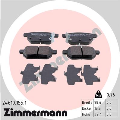 ZIMMERMANN Hátsó fékbetét 24610.155.1_ZIM