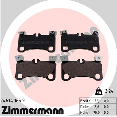 ZIMMERMANN Hátsó fékbetét 24614.165.9_ZIM