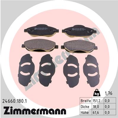 ZIMMERMANN Első fékbetét 24660.180.1_ZIM