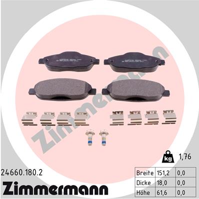 ZIMMERMANN Első fékbetét 24660.180.2_ZIM