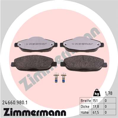 ZIMMERMANN Első fékbetét 24660.980.1_ZIM