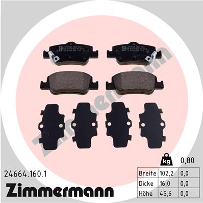 ZIMMERMANN Hátsó fékbetét 24664.160.1_ZIM