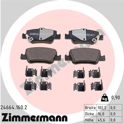 ZIMMERMANN Hátsó fékbetét 24664.160.2_ZIM