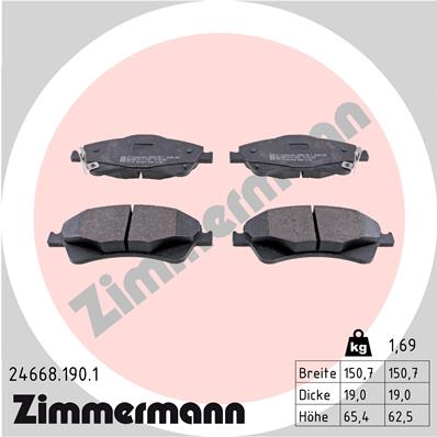 ZIMMERMANN Első fékbetét 24668.190.1_ZIM