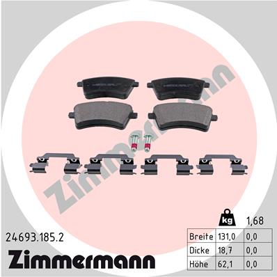 ZIMMERMANN Első fékbetét 24693.185.2_ZIM