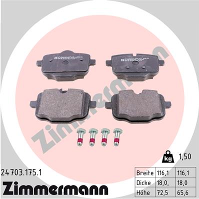 ZIMMERMANN Hátsó fékbetét 24703.175.1_ZIM