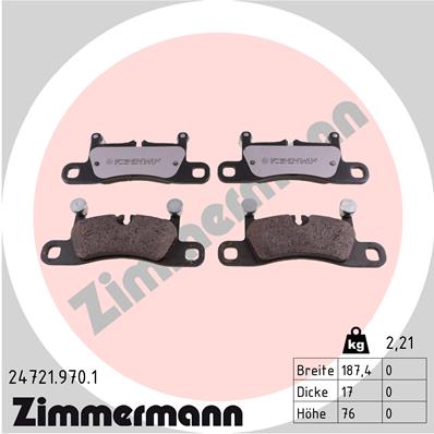 ZIMMERMANN Hátsó fékbetét 24721.970.1_ZIM