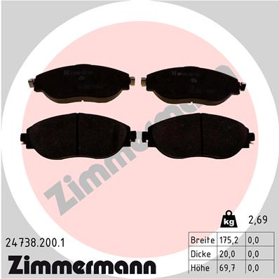 ZIMMERMANN Fékbetét, mind 24738.200.1_ZIM