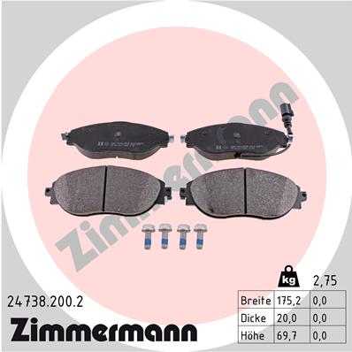 ZIMMERMANN Első fékbetét 24738.200.2_ZIM