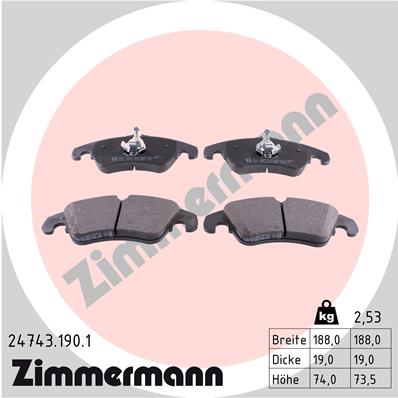 ZIMMERMANN Első fékbetét 24743.190.1_ZIM