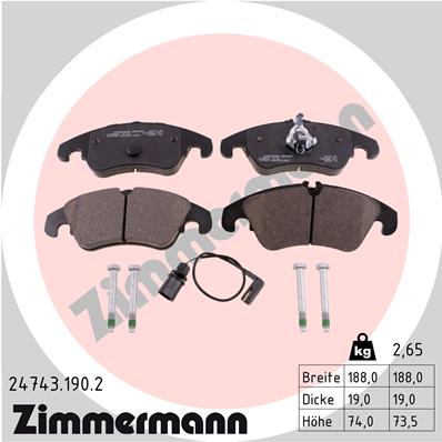 ZIMMERMANN Első fékbetét 24743.190.2_ZIM