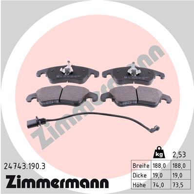 ZIMMERMANN Első fékbetét 24743.190.3_ZIM