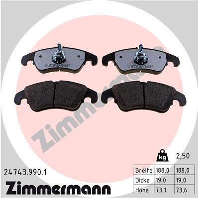 ZIMMERMANN Fékbetét, mind 24743.990.1_ZIM