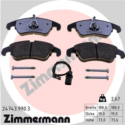 ZIMMERMANN Fékbetét, mind 24743.990.3_ZIM